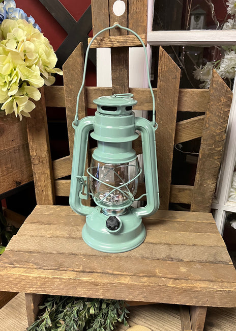 ITEM KOP 26990 - 9"HX6"W SMALL GREEN LED LANTERN WITH DIMMER
