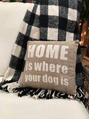 ITEM KOP 27079 - 10" HOME IS WHERE YOUR DOG IS PILLOW