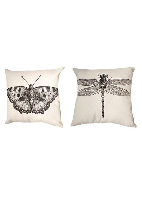 ITEM KOP 27094 - 17.5in BUTTERFLY OR DRAGONFLY PILLOW - 2 ASSORTED