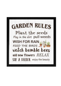 ITEM KOP 28478 - 15.5" GARDEN RULES SIGN