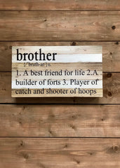 ITEM KOP 29561 - 13.5"X7.75" BROTHER DEFINITION WOOD BLOCK SIGN