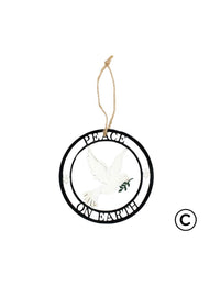 ITEM KOP 41706 - 4" METAL "PEACE ON EARTH" ORNAMENT ©
