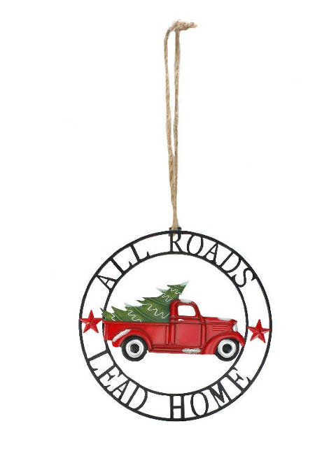 ITEM KOP 41772 - 4"X4" ALL ROADS LEAD HOME ORNAMENT