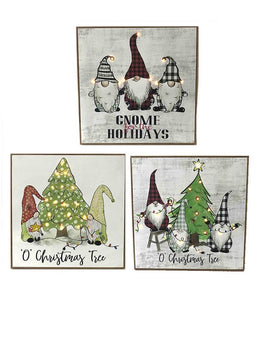 ITEM KOP 42665 - 15.5in X15.5in LED GNOME PLAQUE - 3 ASSORTED