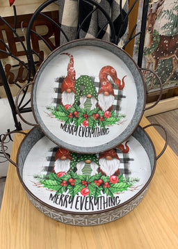 ITEM KOP 42682 -  SET OF 2 ROUND GNOME TRAYS