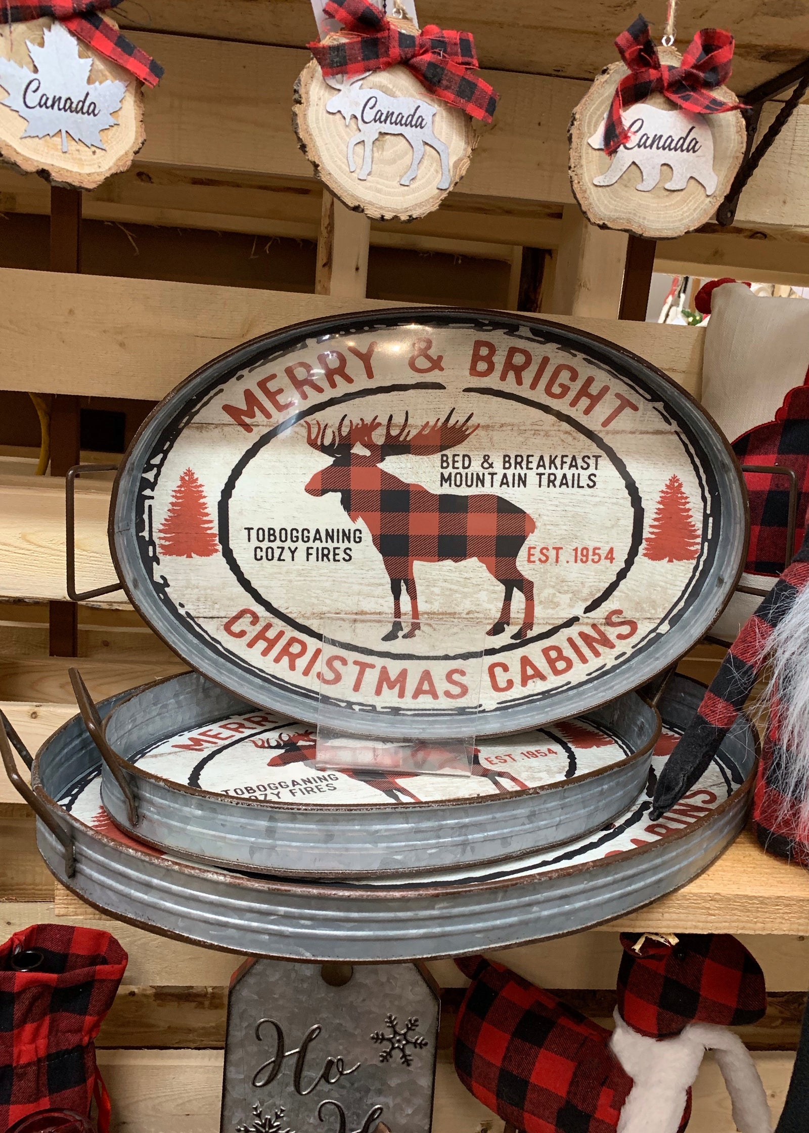 ITEM KOP 42684 -  SET OF 3 OVAL MOOSE TRAYS