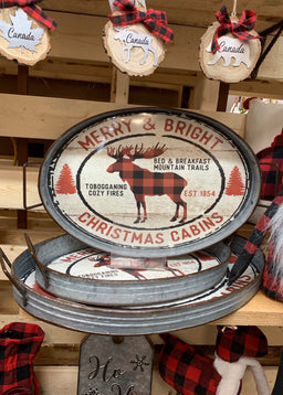 ITEM KOP 42684 -  SET OF 3 OVAL MOOSE TRAYS