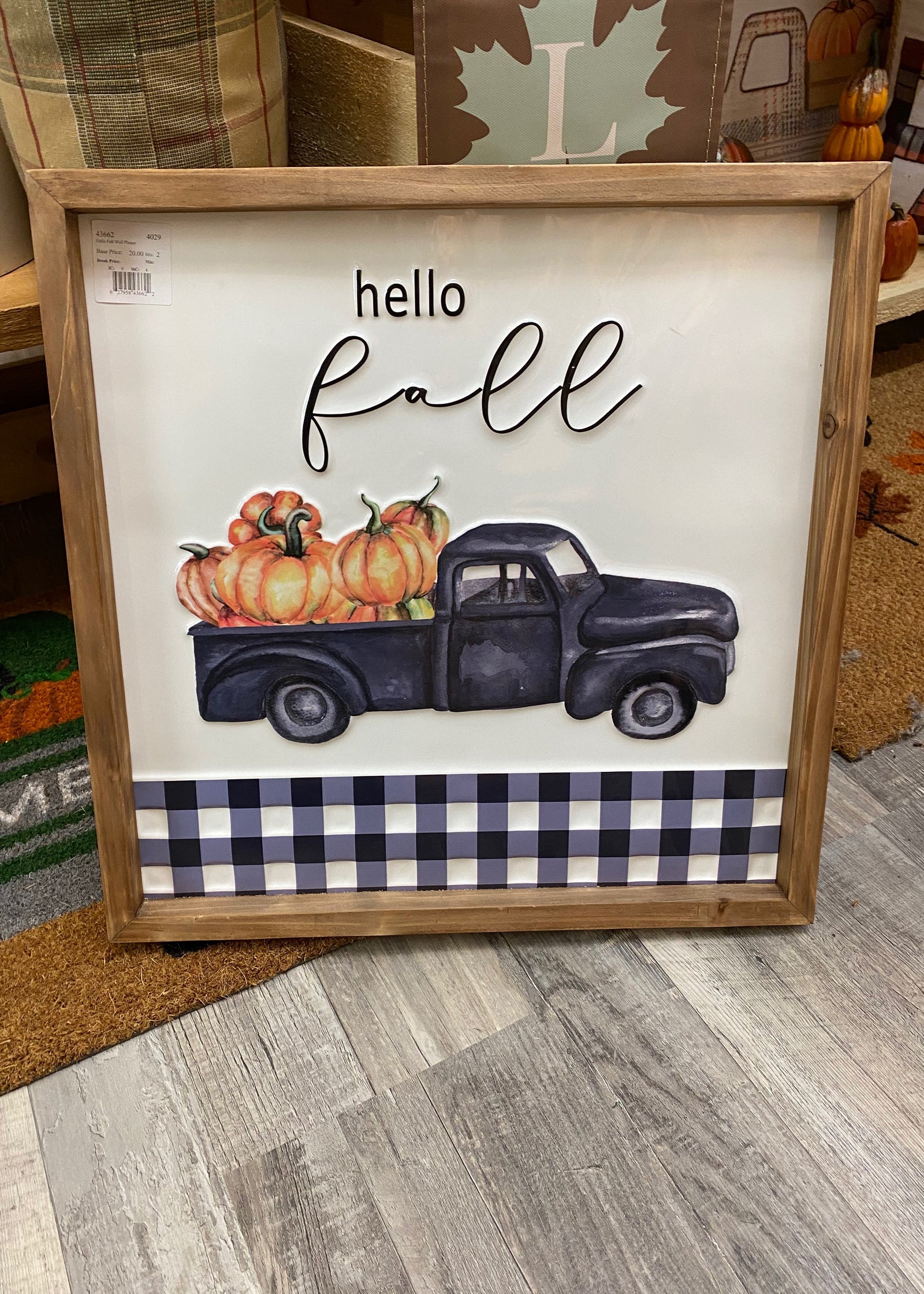 ITEM KOP 43662 - 16" HELLO FALL WALL PLAQUE