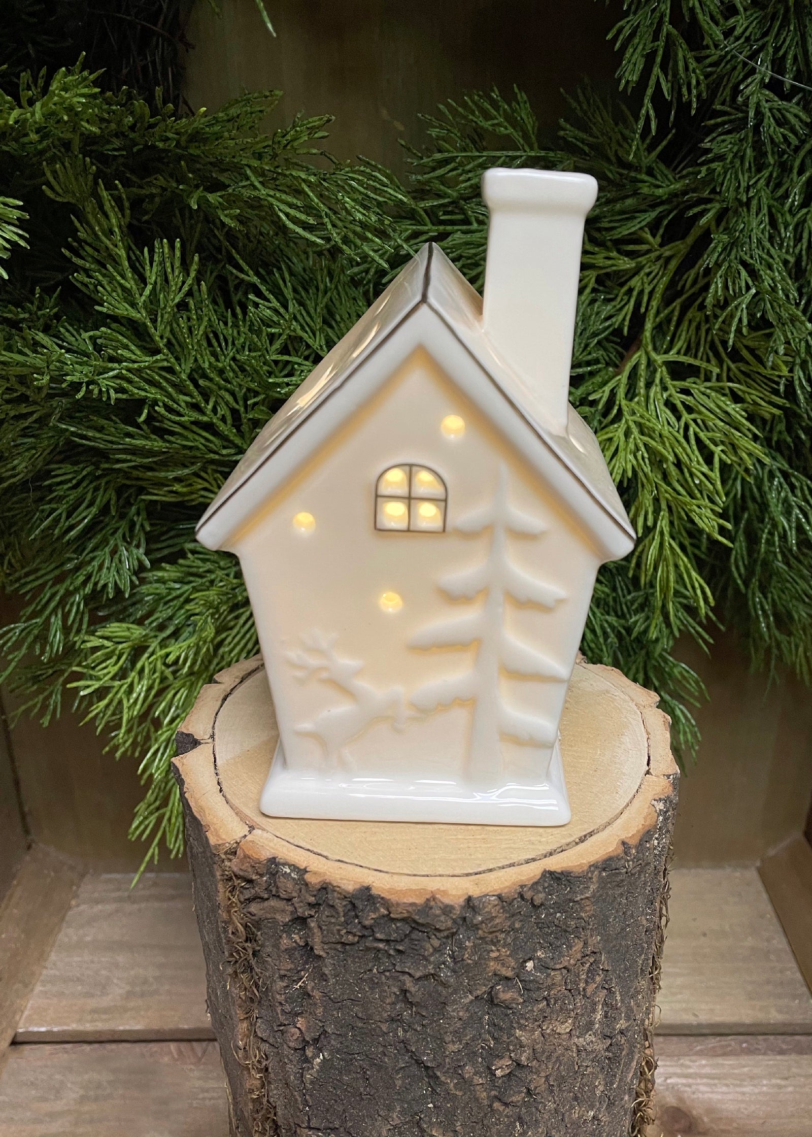 ITEM KOP 45835 - 3.5"X3"X5.25" CERAMIC LED HOUSE