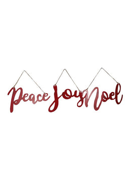 ITEM KOP 45923 -  13"X7.5" HANGING RED CHRISTMAS WORDS