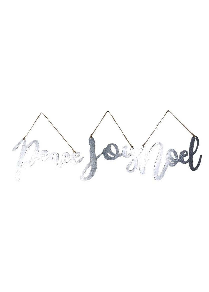 ITEM KOP 45924 -  13"X7.5" HANGING SILVER CHRISTMAS WORDS