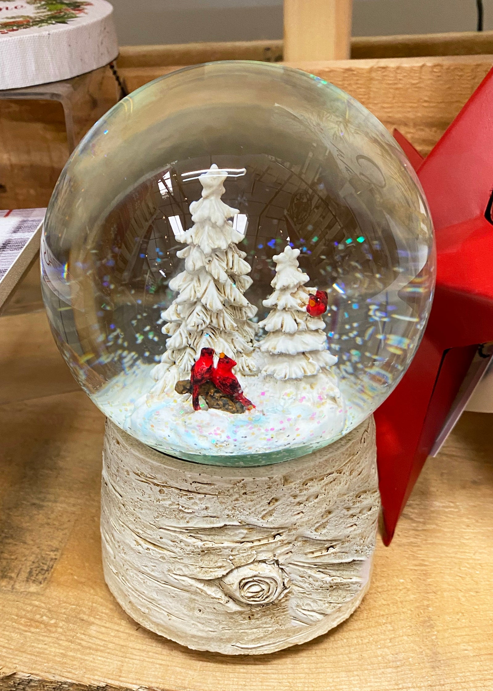 ITEM KOP 47261 -  6"X7" SNOWGLOBE SMALL CARDINALS