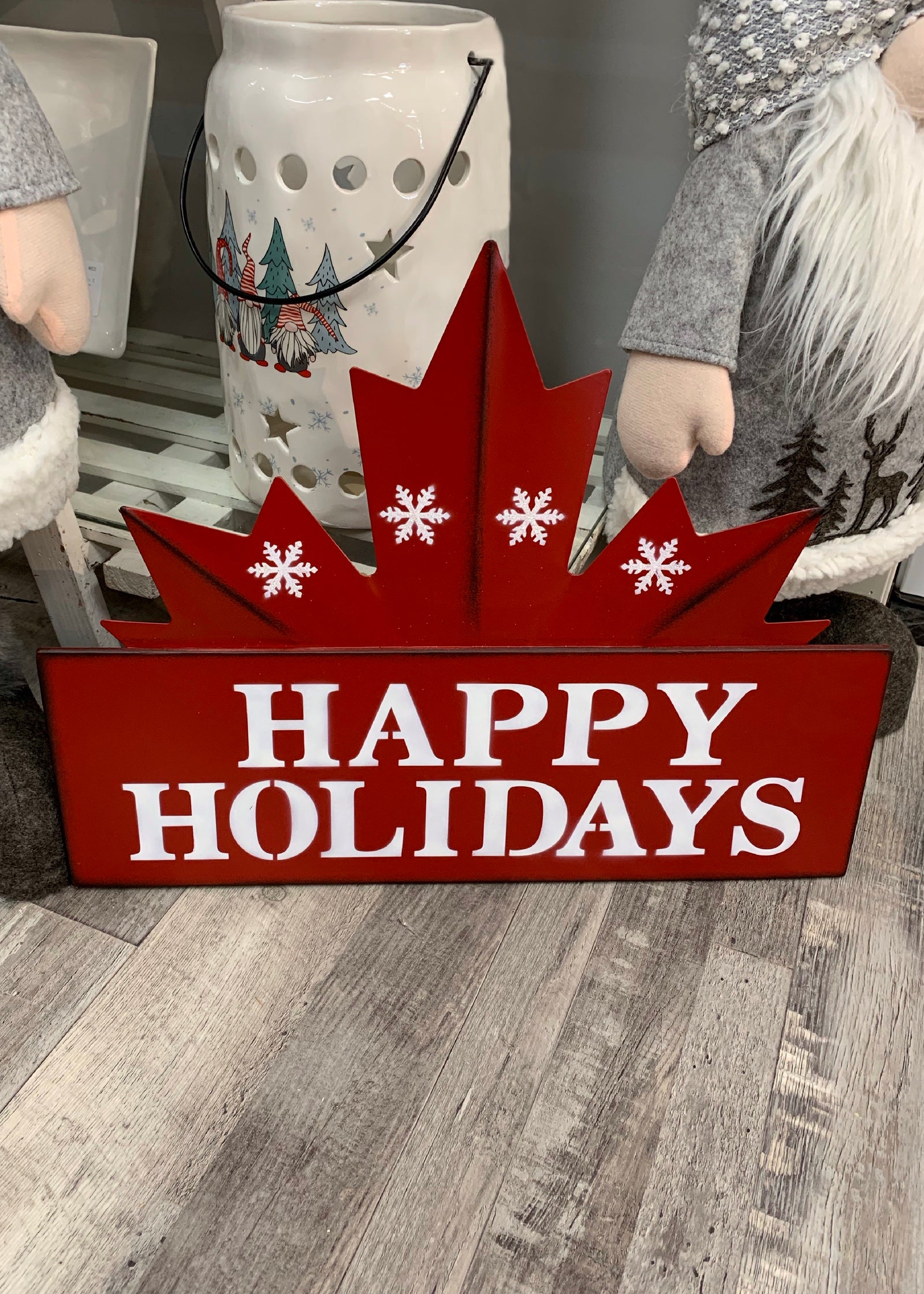 ITEM KOP 48878 - 17.5in X13.5in METAL HAPPY HOLIDAYS SIGN