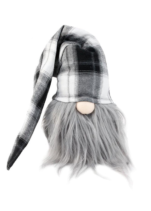 ITEM KOP 49224 - 5"X4.25"X19" GNOME BLACK & WHITE PLAID
