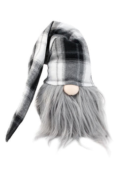 ITEM KOP 49224 - 5"X4.25"X19" GNOME BLACK & WHITE PLAID