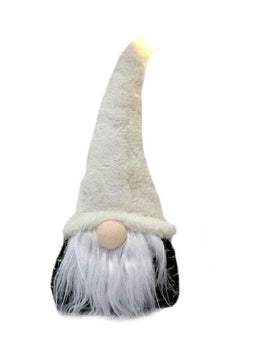ITEM KOP 49269 - 7"X5"X13.5" LED GNOME BLACK & WHITE