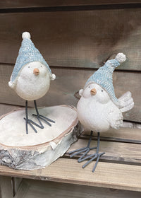 ITEM KOP 49347 - 4"X7.5" RESIN BIRD WITH BLUE HAT