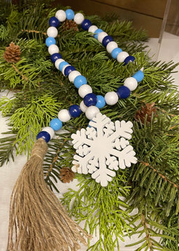 ITEM KOP 49692 - 31.5" SNOWFLAKE BEAD TAG WITH TASSLE