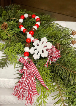 ITEM KOP 49693 - 25.5" SNOWFLAKE BEAD TAG WITH TASSLE