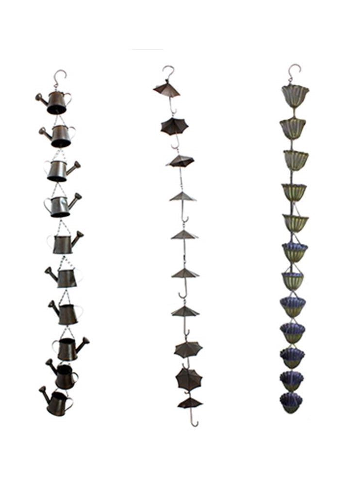 ITEM KOP 51420 - 61"L METAL RAIN CATHERS - 3 ASSORTED STYLES