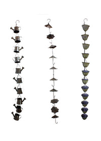 ITEM KOP 51420 - 61"L METAL RAIN CATHERS - 3 ASSORTED STYLES
