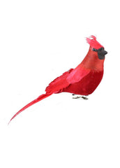 ITEM MB0424 -  12"L FEATHER CARDINAL WITH CLIP