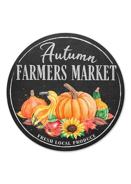ITEM MD0995 - 12"D METAL "AUTUMN FARMERS MARKET" WALL PLAQUE
