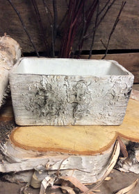 ITEM MX031835 - CEMENT RECTANGLE BIRCH PLANTER