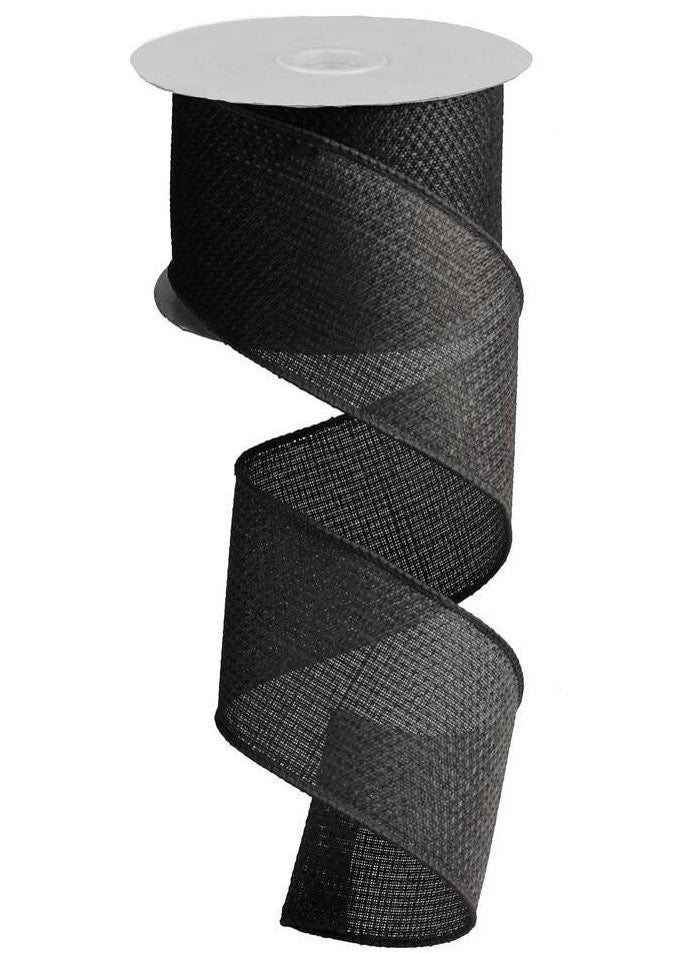 ITEM RG121202 - 2.5"X10YD BLACK CROSS ROYAL BURLAP WIRED RIBBON