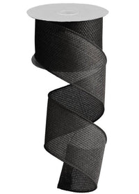 ITEM RG121202 - 2.5"X10YD BLACK CROSS ROYAL BURLAP WIRED RIBBON