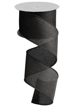 ITEM RG121202 - 2.5"X10YD BLACK CROSS ROYAL BURLAP WIRED RIBBON