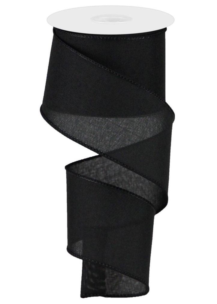 ITEM RG127902 - 2.5"X10YD BLACK ROYAL BURLAP WIRED RIBBON