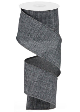 ITEM RG127910 - 2.5"X10YD GREY ROYAL BURLAP WIRED RIBBON