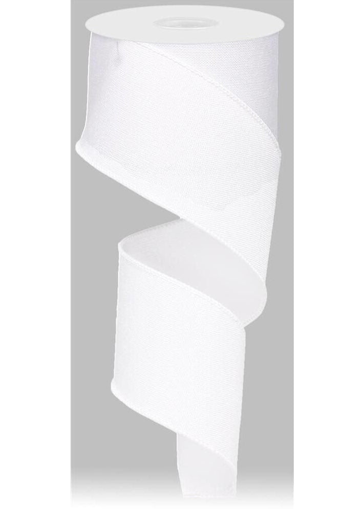 ITEM RG127927 - 2.5"X10YD WHITE ROYAL BURLAP WIRED RIBBON
