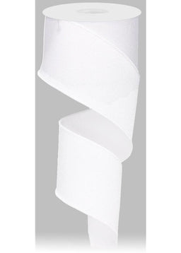 ITEM RG127927 - 2.5"X10YD WHITE ROYAL BURLAP WIRED RIBBON