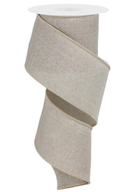 ITEM RG127972 - 2.5"X10YD BUFF ROYAL BURLAP WIRED RIBBON