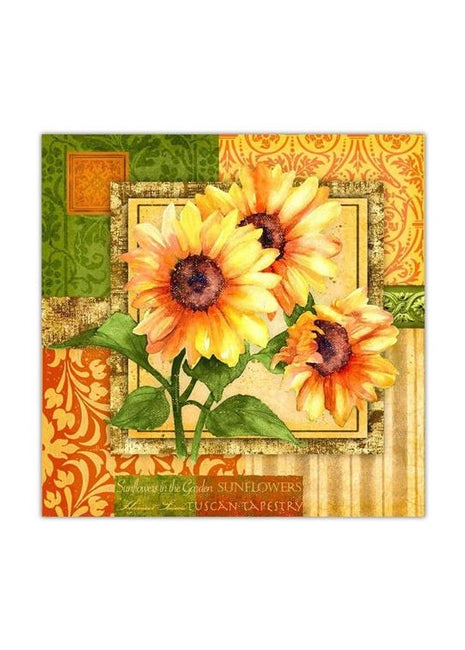 ITEM SS2001 TS - 13in 20 PACK LUNCHEON 3 PLY NAPKIN TRIPLE SUNFLOWER DESIGN