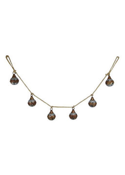 ITEM XC424148 - 54"L ANTIQUE GALVANIZED RUST JINGLE BELL GARLAND WITH 6 BELLS