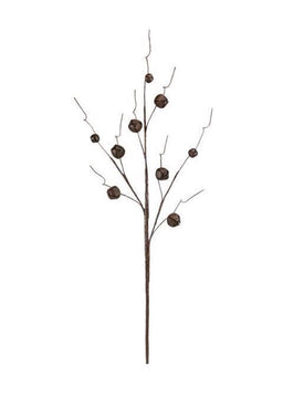 ITEM XC4242 - 30.5"L RUST JINGLE BELL/CURLY TWIG SPRAY WITH 9 BELLS