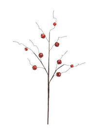 ITEM XC424348 - 30.5"L RED JINGLE BELL/CURLY TWIG SPRAY WITH 9 BELLS