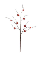ITEM XC424348 - 30.5"L RED JINGLE BELL/CURLY TWIG SPRAY WITH 9 BELLS