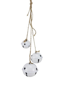 ITEM XC427127 - 18"L MATTE WHITE JINGLE BELL CLUSTER ORNAMENT