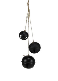 ITEM XC427302 - 21"L MATTE BLACK JINGLE BELL CLUSTER ORNAMENT