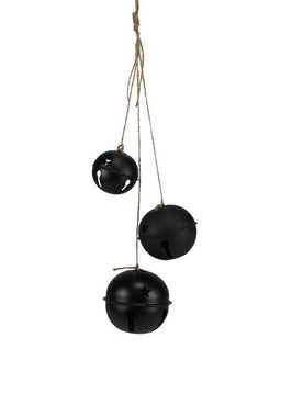 ITEM XC427302 - 21"L MATTE BLACK JINGLE BELL CLUSTER ORNAMENT
