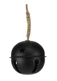 ITEM XC428502 - 3.5" BLACK JINGLE BELL WITH JUTE HANGER