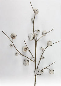 ITEM XC428742 - 18"L ANTIQUE WHITE JINGLE BELL SPRAY