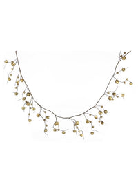 ITEM XC428808 - 5 FOOT LONG SHINY GOLD JINGLE BELLS GARLAND