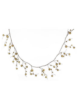 ITEM XC428808 - 5 FOOT LONG SHINY GOLD JINGLE BELLS GARLAND