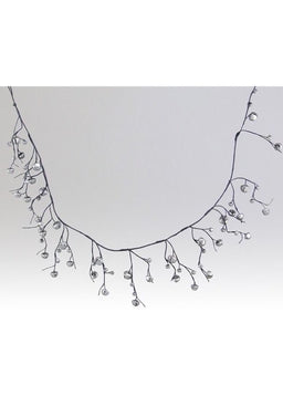 ITEM XC428826 - 5 FOOT LONG ANTIQUE SILVER JINGLE BELLS GARLAND