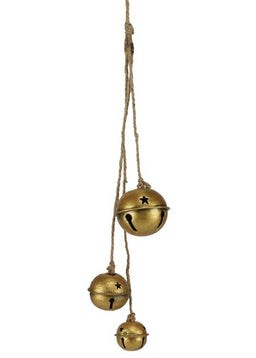 ITEM XC428908 - 18"L GOLD JINGLE BELL CLUSTER ORNAMENT SPRAY